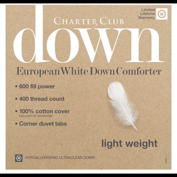 - - White down lightweight comforter, chart queen - Picture 2 of 3